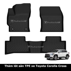 Thảm lót sàn ô tô Toyota Corolla Cross 2023-2024 chất liệu TPE sang trọng khuôn đúc 3D vừa khít sàn